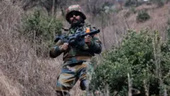 Security officers  at Pahalgam
