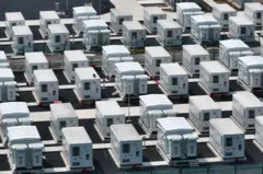 Vista aérea de uma estação de armazenamento de energia na cidade de Nanquim, na província de Jiangsu, no leste da China, em 26 de agosto de 2024