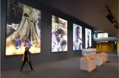 An employee of the French cinema chain, Pathé, walks through a newly opened movie theatre in Senegal's capital, Dakar on Friday. It has been described as the largest cinema in West Africa.