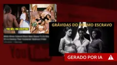 Montagem mostra vídeos do YouTube sobre escravidão com teor sexual