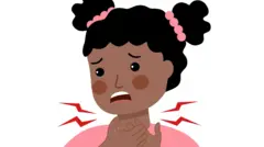 ጉሮሮዋን የታመመች ሕጻንን የሚያሳይ ምስል