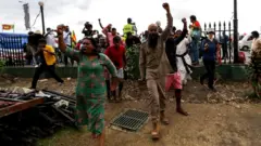 Sri Lanka'da göstericiler