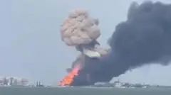 пожар в порту "Кавказ"