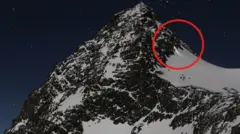 Mountain with a red circle highlight torchlight