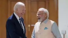 মার্কিন প্রেসিডেন্ট জো বাইডেন এবং ভারতের প্রধানমন্ত্রী নরেন্দ্র মোদী।