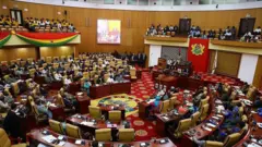 General view of di Parliament of Ghana during Turkish President Recep Tayyip Erdogan visit, for di capital Accra on March 01, 2016.
