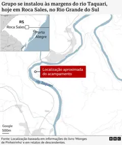 Mapa mostra localização do acampamento