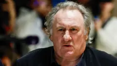 L'acteur français Gérard Depardieu lors de sa comparution pour une journée de son procès