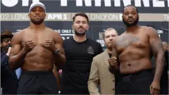 Anthony Joshua face off wit Jermaine Franklin