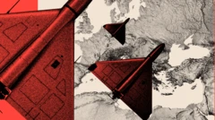 A treated image showing drones with a partial map below