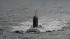 A Russian submarine on the surface 