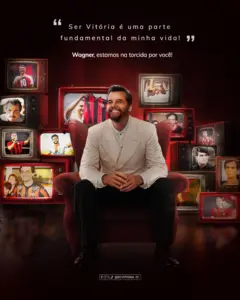 Imagem publicada pelo clube baiano Vitória em homenagem a Wagner Moura