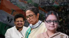 (இடமிருந்து வலமாக) ரிதபிரதா பானர்ஜி, மம்தா பானர்ஜி மற்றும் ககோலி தஸ்திதார்
