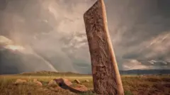 Pillier sur un site archéologique.