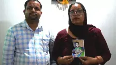 Ashok Kumar and Veena with their son Anirudh's photo