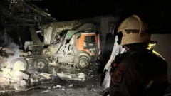 Collapsed buildings and crushed trucks for Zaporizhzhia 