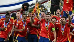 Spain celebrate winning Euro 2024