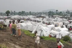 Un camp des personnes déplacées fuyant la guerre à l'Est de la République démocratique du Congo (RDC).