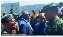 Wike ati ṣọja pẹlu awọn eeyan nibi isẹlẹ naa