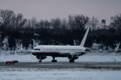 Imagen del avión que llevó a Maduro a Nueva York tras su captura