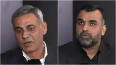 سیالکوٹ اور حیدرآباد کے مالکان فواد سرور (بائیں) اور حمزہ مجید (دائیں)