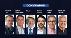 Candidatos à Presidência em uma montagem