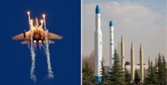 Máy bay Israel và tên lửa Iran