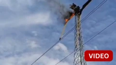 காற்றாலையில் தீ விபத்து - உடைந்து விழுந்த இறக்கை