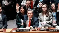 Personas votando en el Consejo de Seguridad