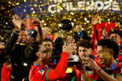 احتفالات المنتخب المغربي بكأس العالم للشباب