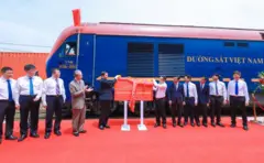 Lễ đón chuyến tàu chở hàng đầu tiên trên tuyến đường sắt Thạch Gia Trang (Trung Quốc) – Yên Viên (Việt Nam), ga Yên Viện, Hà Nội, ngày 2/8/2023