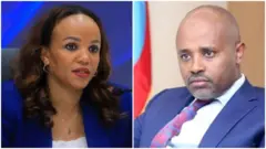 የኮሚዩኒኬሽን ሚኒስትር እናታለም መለሰ እና የብሔራዊ ባንክ ገዢ ኢዮብ ተካልኝ (ዶ/ር) 