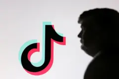 美國總統特朗普和社交媒體TikTok標識