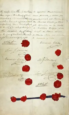 La página de firmas del Tratado de Guadalupe-Hidalgo