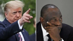 Foto of South African President Cyril Ramaphosa and United States America President Donald Trump 