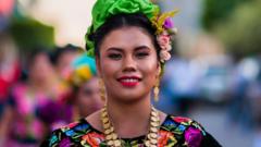 Mujer zapoteca durante un festival de muxes. 