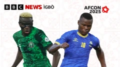 Victor Osimhen na Mbwana Samatta ndị na-agbara Naịjirịa na Tanzanịa n'ebe ihu ka ha yi uwe egwuregwu bọọlụ.