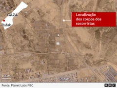 Mapa mostrando localização da vala comum