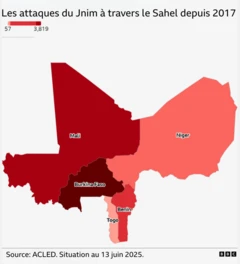 Carte du Mali, du Burkina Faso, du Togo et du Bénin