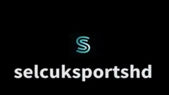 Selcuksportshd yazısı siayh fonda beyaz, tepede S logosu var. 