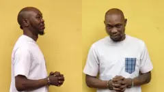 Seun Kuti in handcuff