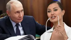 Коллаж из фотографий президента РФ Владимира Путина и блогерки Виктории Бони.