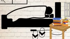 एक व्यक्ति हिरासतमा सुतेको देखिने प्रतीकात्मक चित्राङ्कन