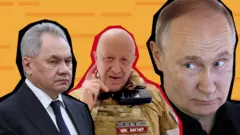 Коллаж: Шойгу, Пригожин и Путин