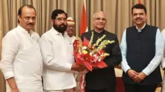 अजित पवार, एकनाथ शिंदे, रमेश बैंस आणि देवेंद्र फडणवीस