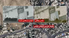 تطبیق عکسی از در ورودی زندان اوین با ویدیوی ساختگی از انفجار