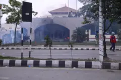 संसद् भवनको बाहिरी भागमा आगलागी