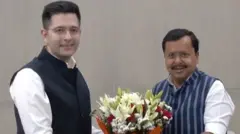 राघव चड्ढा ने आम आदमी पार्टी छोड़ने की घोषणा करने के बाद बीजेपी के राष्ट्रीय अध्यक्ष नितिन नबीन से मुलाक़ात की