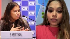 तमिलनाडु सरकार में मंत्री कीर्तना (बाएं) और मलेशिया की रहने वाली विनोशा रवि (दाएं)