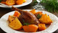 Утка с апельсинами и тыквой